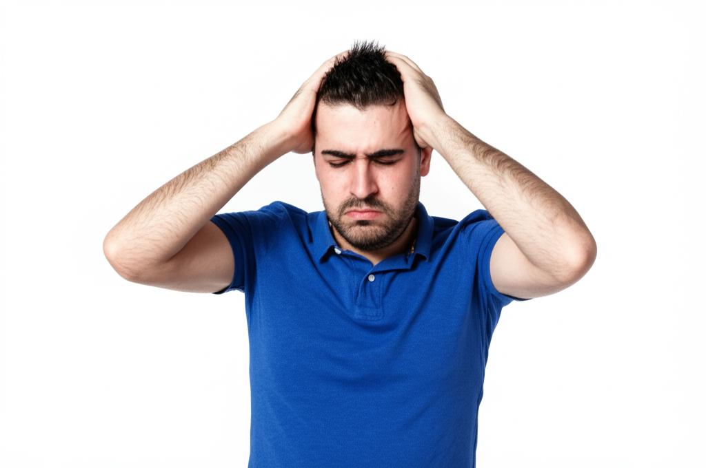 man feeling tired and stressed about performance