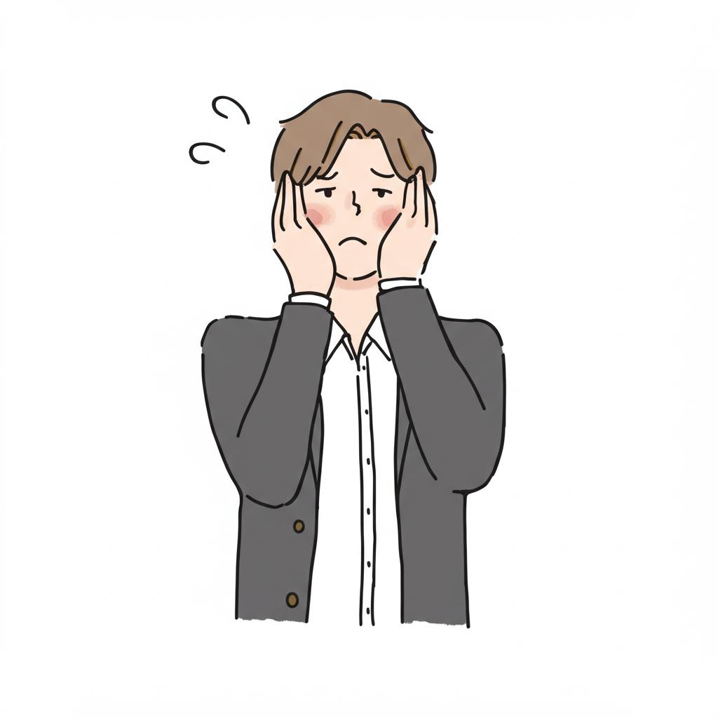 Illustration of a man looking frustrated or worried about performance