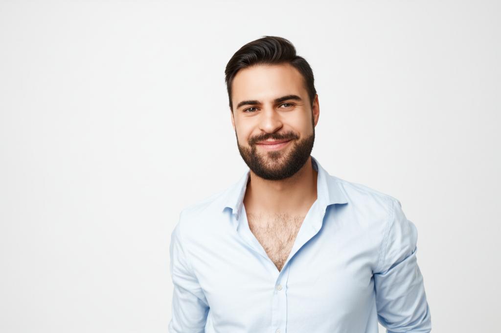 Man looking confident and happy