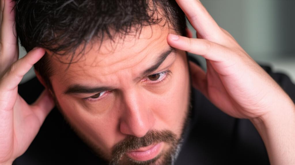 Man looking concerned about health and performance
