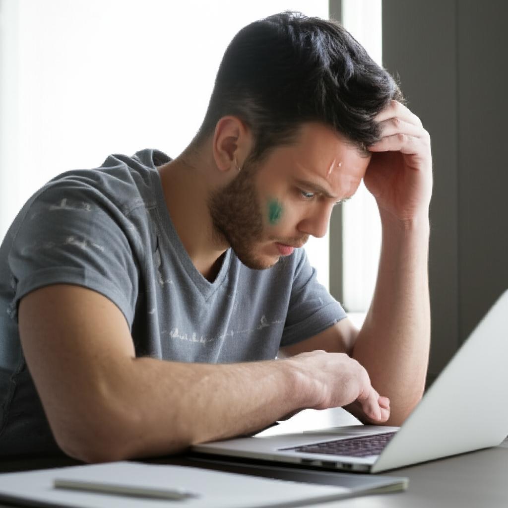 man looking stressed about performance issues